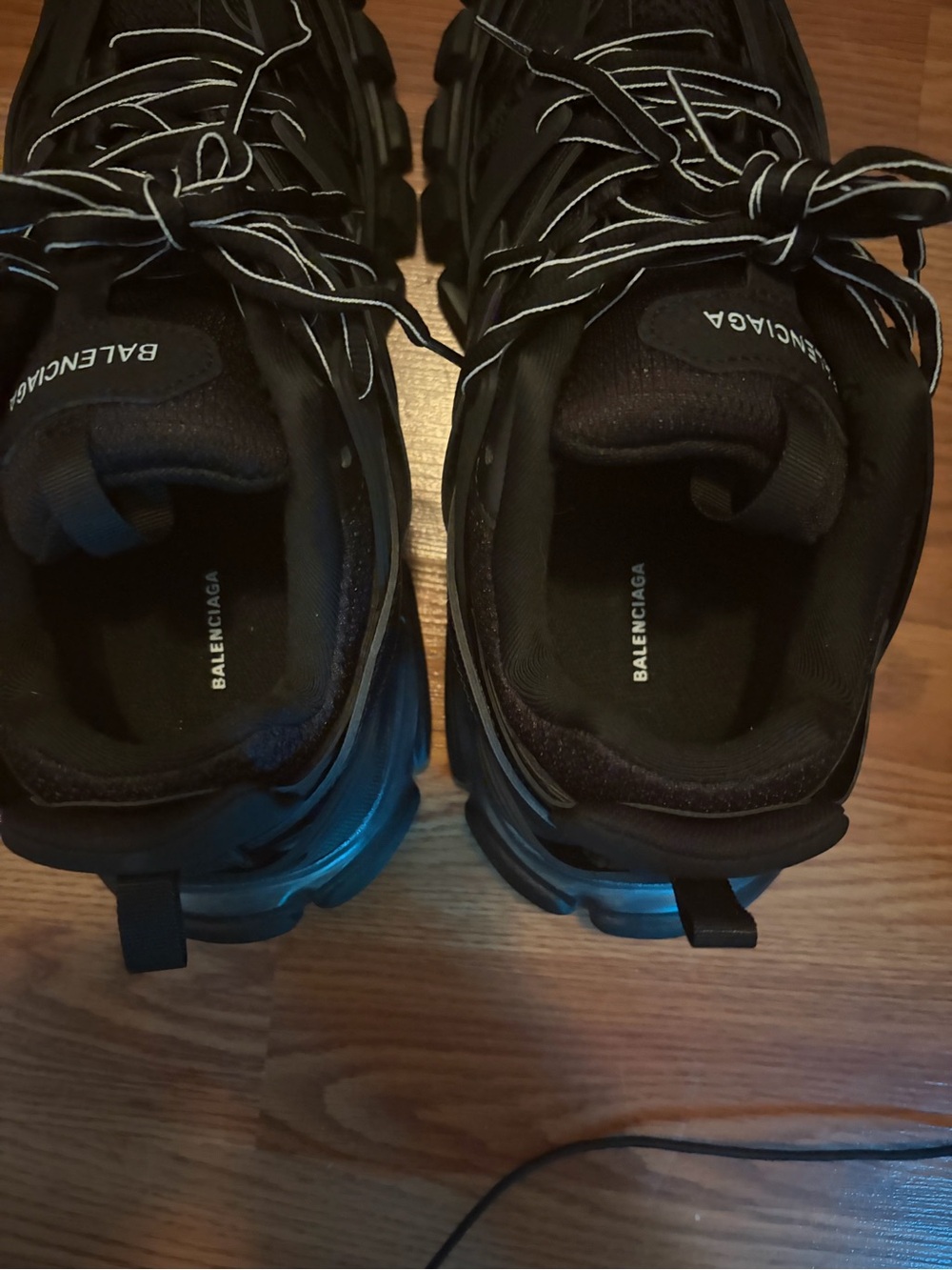 Balenciaga Black Men's Track-Inspired Chunky Sneakers - Picture 9 of 10